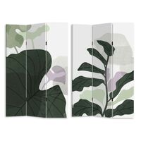 Paravento stampa foglie verde 3 ante rettangolare cm 120,6x2,5xh180,6x2,5xh180