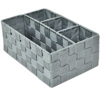Cassetto poliestere grigio c/4 scomparti cm 26x17h10