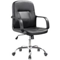 Poltrona PC116P in ecopelle nero 90x57x44 cm