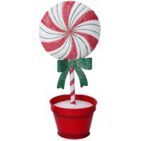 Caramella metallo lecca-lecca con vaso rosso cm11,5x9h25,5