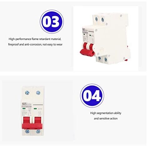 Disjoncteur Miniature DC 2P 63A 1000V IP65 Pour Installation Solaire – Neuf