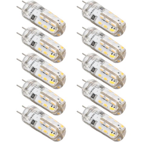 Eosnow 10 pièces G4 ampoule LED Bi broche Base Silicone blanc chaud 3000K 1.5W AC220V 110LM paysage ampoules remplacement