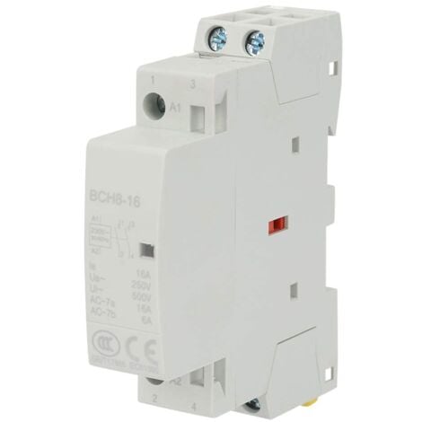 Eosnow,220V / 230V 16A AC Contacteur Domestique 2P 2NO Contacteur Courant Alternatif de Ménage DIN sur Rail 50 / 60HZ Contacteur Alternatif de Ménage