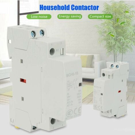 Eosnow,220V / 230V 16A AC Contacteur Domestique 2P 2NO Contacteur Courant Alternatif de Ménage DIN sur Rail 50 / 60HZ Contacteur Alternatif de Ménage