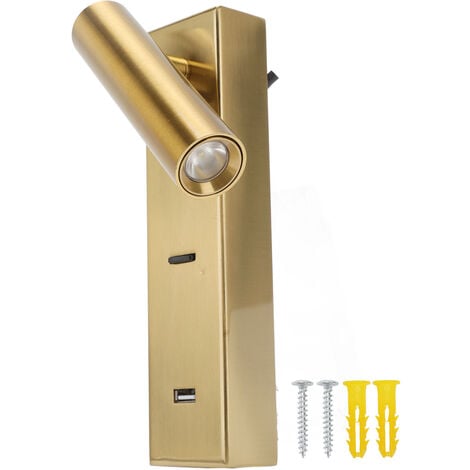 Eosnow Lampe de Lecture Murale LED Simple, Applique LED,Rechargeable, Angle réglable,  Lampe Murale Pour Chambre d'htel, Lumière Blanche 100V-240V