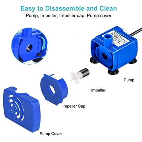 Eosnow,Pompe de Fontaine à Chat, Pompe à Eau Submersible pour Chat Silencieuse Pompe de Rechange pour Fontaine à Eau pour Chat Chien Animaux de Compagnie Faible Consommation