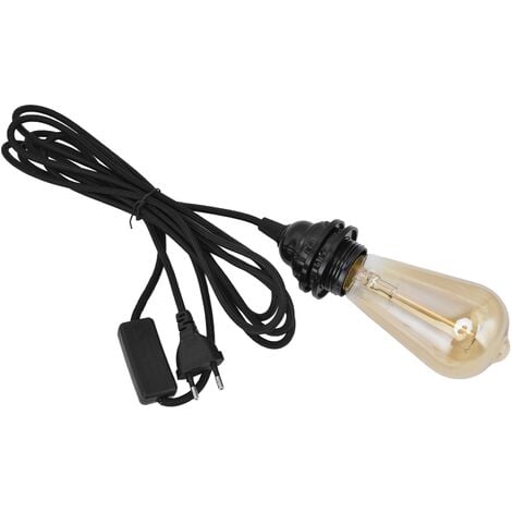 Eosnow Douille de lampe suspendue E27, cordon de lampe avec interrupteur, prise ue 100-240V