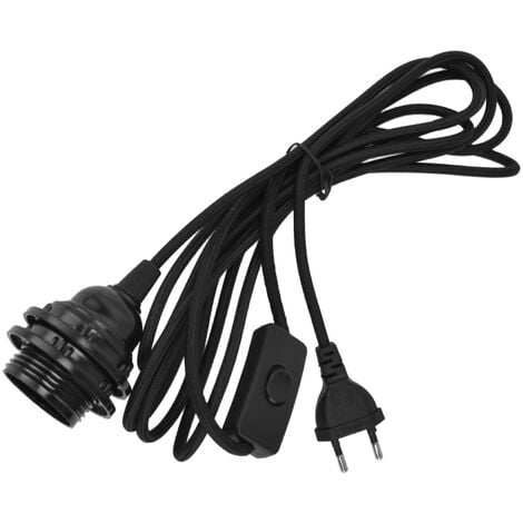 Eosnow Douille de lampe suspendue E27, cordon de lampe avec interrupteur, prise ue 100-240V