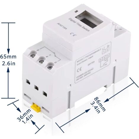 Eosnow Interrupteur horaire programmable programmable hebdomadaire,Interrupteur Relais,avec écran LCD, minuterie 16on et 8off,AC/DC12V
