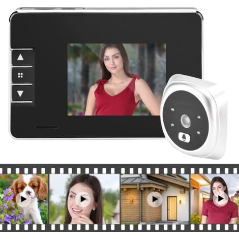Eosnow,Sonnette vidéo intelligente écran LCD TFT 3 pouces caméra de Vision nocturne infrarouge grand Angle 120 ° pour la sécurité à domicile
