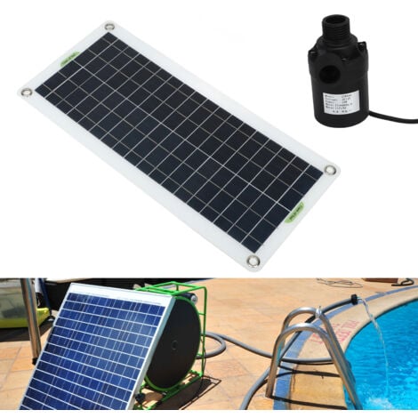 Eosnow Kit de pompe à eau solaire 30W silicium polycristallin,800L par heure pompe à eau à énergie solaire,pour Camping-car serre(Piles non incluses)