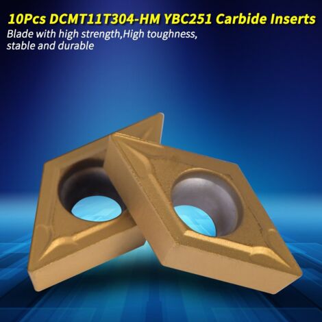 Coffret 10 Lames Inserts Carbure DCMT070204-HM Pour Tournage CNC - Losange, YBC251