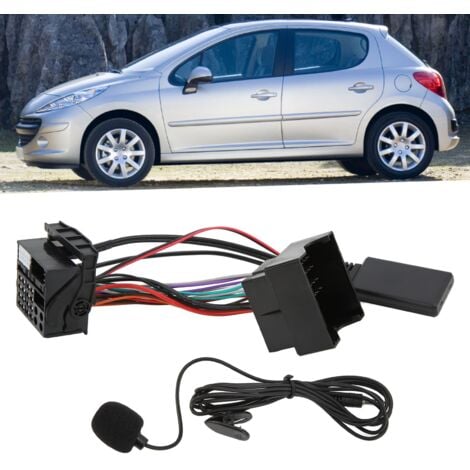 Eosnow Adaptateur de cble Audio Bluetooth 5.0 Aux 12 broches, remplacement mains libres pour Microphone pour Peugeot 207 307 407 308