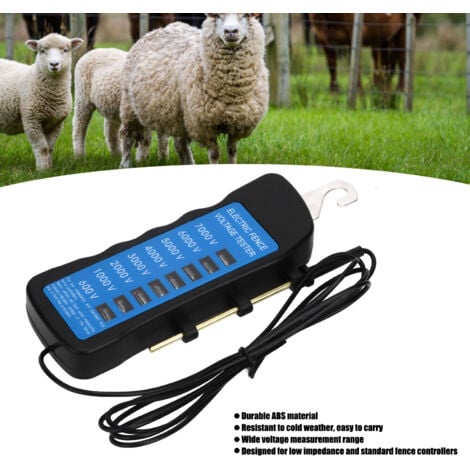 Eosnow Testeur de clture électrique détection de tension multi-lumière Portable pour approvisionnement agricole clture ABS 7000V