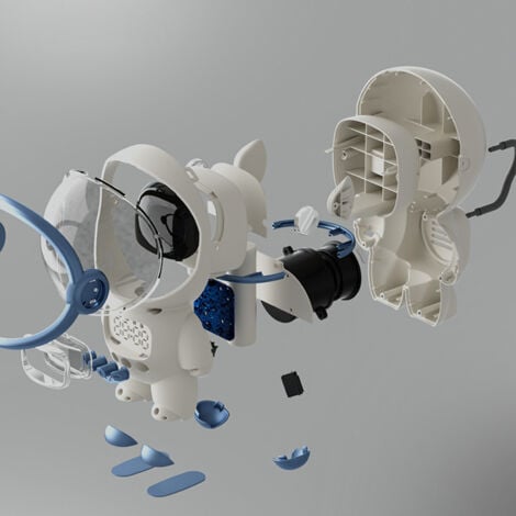 Eosnow Le haut-parleur astronaute AI voix intelligente haut-parleur Bluetooth horloge petite veilleuse cadeau d'anniversaire blanc