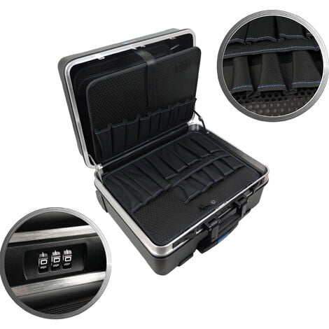 Valise rigide avec 2 roulettes et poignée télescopique - Malette à outils vide - FAMEX 600-L