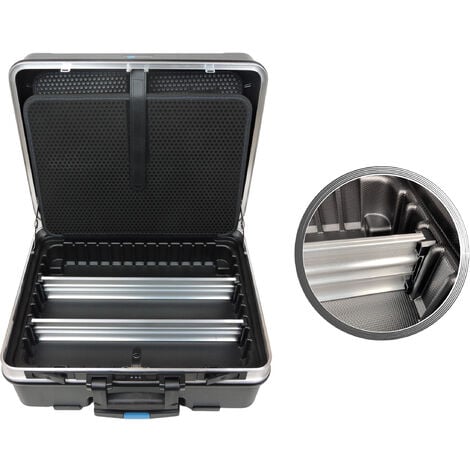 Valise rigide avec 2 roulettes et poignée télescopique - Malette à outils vide - FAMEX 600-L