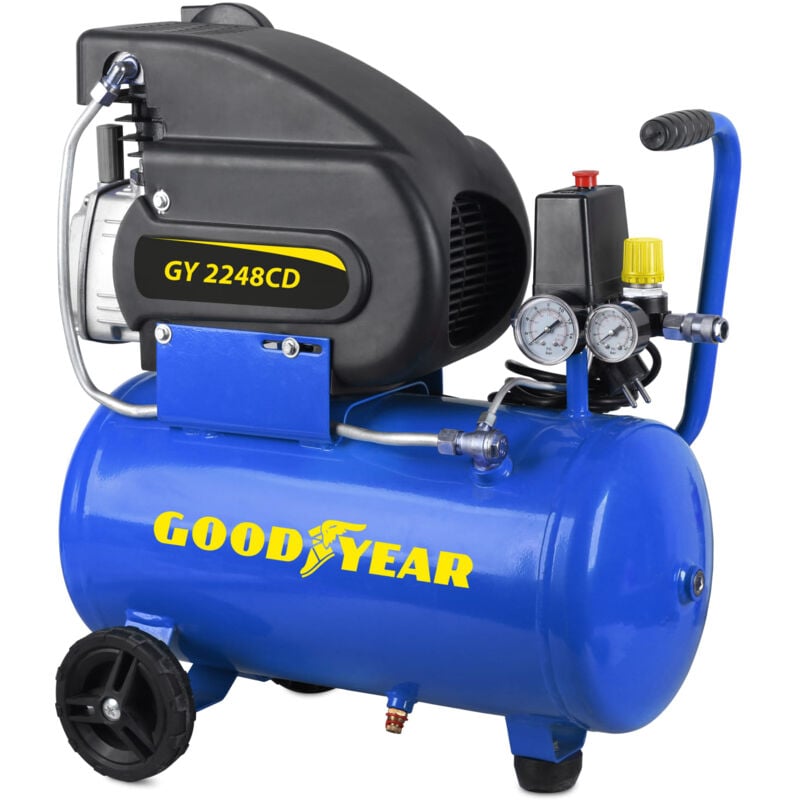 Goodyear - Compresor de Aire con Pistola 24 litros. 210 litros/minuto