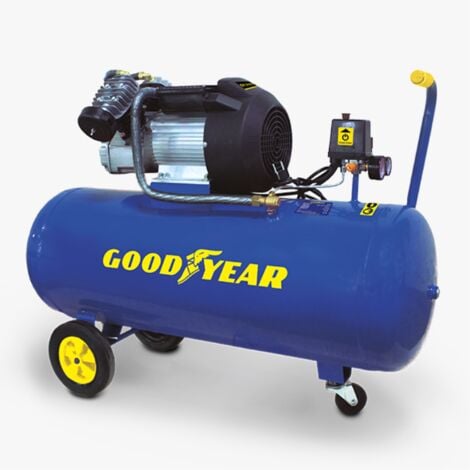 Compresor de Aire Goodyear 100L. Caudal 412 l/min. Velocidad 2.800 RPM. Presión Máx. 10 bares. Potencia y rendimiento asegurados - Goodyear