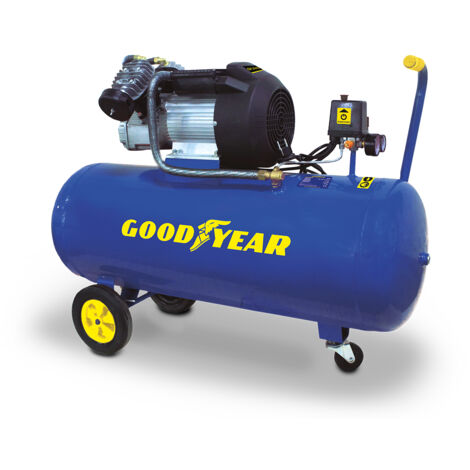 Compresor de Aire Goodyear 100L. Caudal 412 l/min. Velocidad 2.800 RPM. Presión Máx. 10 bares. Potencia y rendimiento asegurados - Goodyear