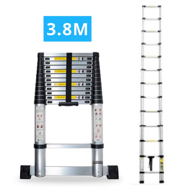 Scala telescopica Multifunzionale in alluminio 4 + 5 gradini per lavori  fino a 5.2 m