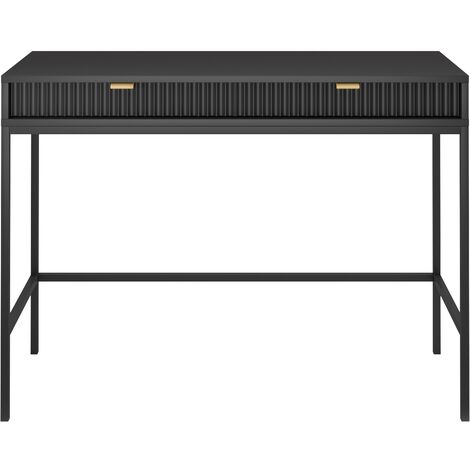Skølm Skadi Metall-Regal Schwarz – Schmaler Konsolentisch 80x28x80 Cm Mit 2 Ablagen & Verstellbaren Füßen