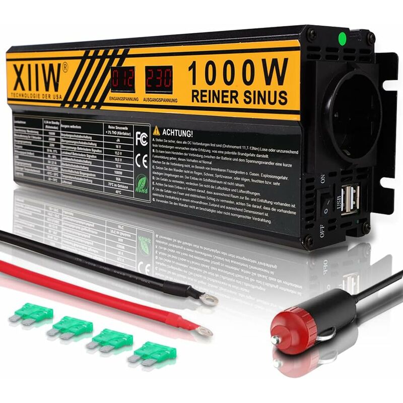 1000w reiner Sinus-Wechselrichter Dc12V zu AC110 220V
