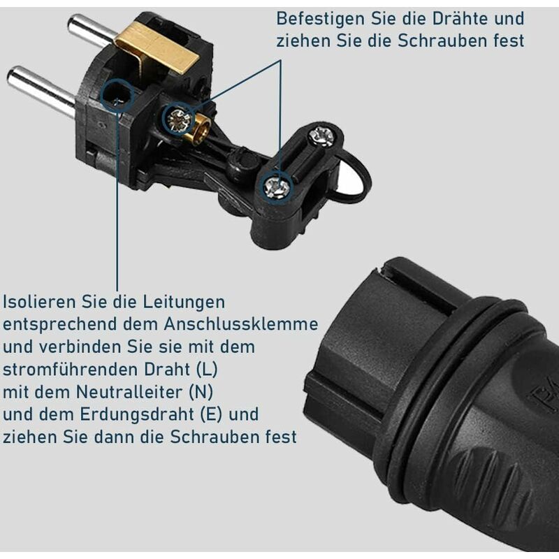 Kopp stekker geaard PVC IP44 wit Kopp stekker geaard PVC IP44 wit