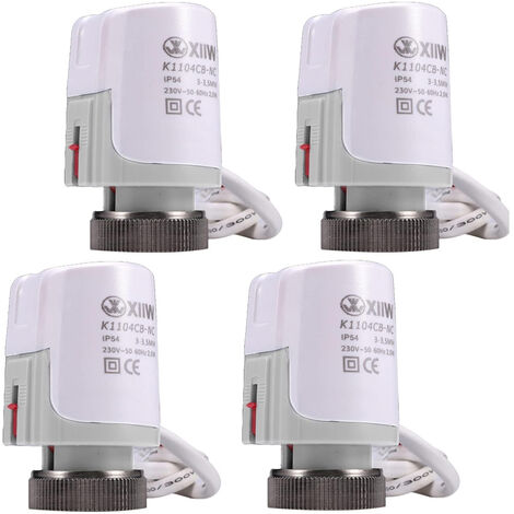 4x Stellmotor Fussbodenheizung 230v Thermischer Stellantrieb stromlos geschlossen NC M30x1,5 Thermot Stellmotor