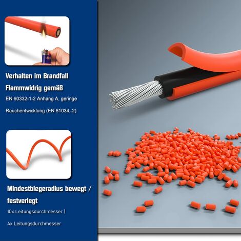 4 mm² PV-Verlängerungskabel 1–5 m schwarz/rot IP68 4 mm² PV-Verlängerungskabel 1–5 m schwarz/rot IP68