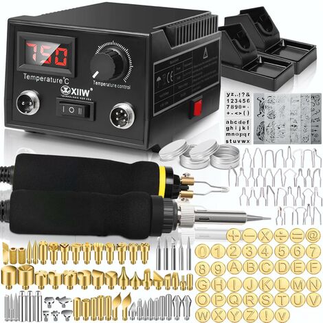 Gravierer & Präzisionswerkzeuge, 165-tlg Holzbrenner Werkzeug Brandmalstation, 100W Brandmalerei und Lötkolben set, Holzbrenner Brennkolben Brandmalgeräte, Digital Display, Lötstation Soldering Iron