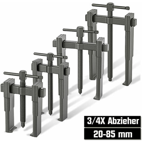 4tlg Lagerabzieher 20-85mm, Zweibacken Zahnradlager Abzieher, Spezielle Dünne Klauen Abzieher Werkzeug 3+4+6 inch, Kugellagerabziehe Polradabzieher Kugellager Auszieher Abzieher 1-4.5 Tons