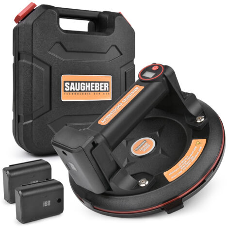Profi für Heavy Duty Elektrischer 200mm Vakuum-Saugnapf Tragkraft 300KG, Saugheber mit 2X Akku, Automatischer Nachsaugung Vakuum Glassauger Transport von Fliesen Marmor Aquarium Platten Laminat (1/5)