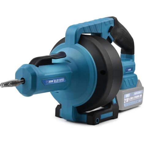 Rohrreinigungsmaschine Akku 610 U/min Kompatibel mit Makita 18V Akku, Ø9mm 7.6M Rohrreinigungsspirale für Ø16-85 mm Rohrleitungen, Elektrisch Abflussreiniger Reinigung Drain Clean Rohrreinigungsgerät
