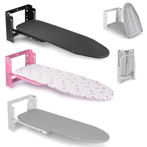 Bügelbrett Klappbar mit Wandmontage ist höhenverstellbar, Ironing Board mit Abnehmbarem hitzebeständigem Platzsparende Bügelbretter für Wäschereien 92 x 31 x 31 cm,Schwarz