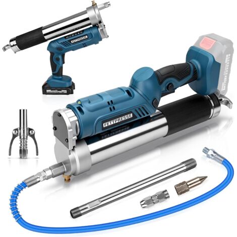 12000PSI Akku-Fettpresse Kompatibel mit Makita Akku 18V , Elektrische Fettpresse inkl.100cm Hochdruckschlauch, 3 Mundstück, Bürstenlosem Motor und LED-Leuchte, Perfekt für LKWs, Bauernhöfe (ohne Akku)