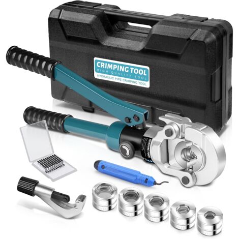 Crimpzange Profi CR V für Kupferrohr mit Rohrschneider, Manuelle Crimpzange V12 V15 V18 V22 V28 für Kupfer und Verbundrohre