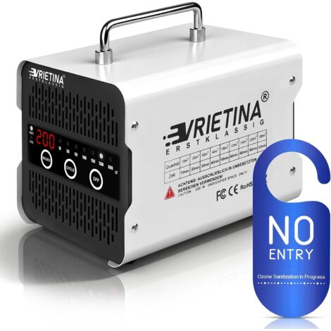 Ozongenerator O3 65000mg/h mit Touchscreen, Industrieller Ozongerät zum 300㎡ [120min Timer 35 dB 3 m³/min 80–150W] Ozonisator O3 Ozon Luftreiniger für Auto Rauch Wohnung Hotel Küchen Haustiergerüche