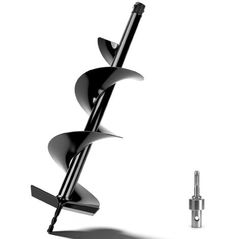 Erdbohrer ⌀200mm, Erdbohrer für Bohrmaschine mit SDS-PLUS Adapter, Erdlochbohrer für Bohrhämmer mit 80 cm Länge Erdlochbohrer für Benzin-Erdbohrgeräten, Elektro-Erdbohrgeräten, SDS-PLUS-Bohrhämmern