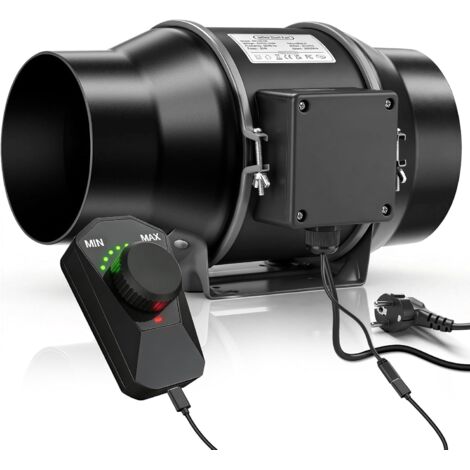 Regelbar Rohrventilator 150mm mit Inverter-EC-Motor, 683m³/h 2800 RPM Inliner Abluftventilator mit Drehzahlregler, 3m Kabel, Rauchabzug Rohrlüfter für Growzelte, Wachstumszelte, Keller, Belüftung