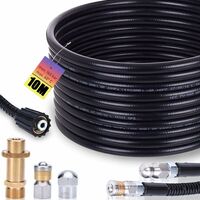 10m Rohrreinigungsschlauch Set, 200 bar inkl. M22 Adapter, Düsen starr + rotierend für K2, K3, K4, K5, K6, K7 Hochdruckreiniger universal Rohrreinigungsset Hochdruckschlauch