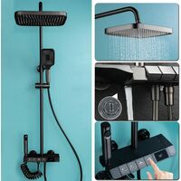 Duschsystem 30cm Regendusche Duscharmatur Duschbrause 86-120cm Duschsäule Duschset, 3 Strahlart, Brausegarnitur Dusche mit Badewannenarmatur fü Bad