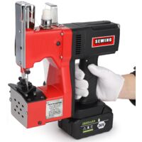 Elektrische Nähmaschine mit 1X Akku Tragbare Industrienähmaschine Elektro Sacknähmaschine Handnähmaschine für Gewebesack Papiersack Sandsack Jutesack Getreidesack Leder 210W