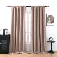 Rosnek Rideaux Occultants en Chenille 510GSM 132x244cm Rose - Lot de 2 Thermique Anti-Bruit