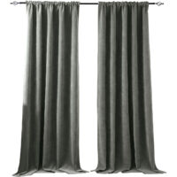 Rosnek Rideaux Occultants en Chenille 510GSM 132x274cm Gris - Lot de 2 Thermique Anti-Bruit