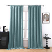 Rosnek Rideaux Occultants en Chenille 510GSM 132x244cm Bleu Sarcelle - Lot de 2 Thermique