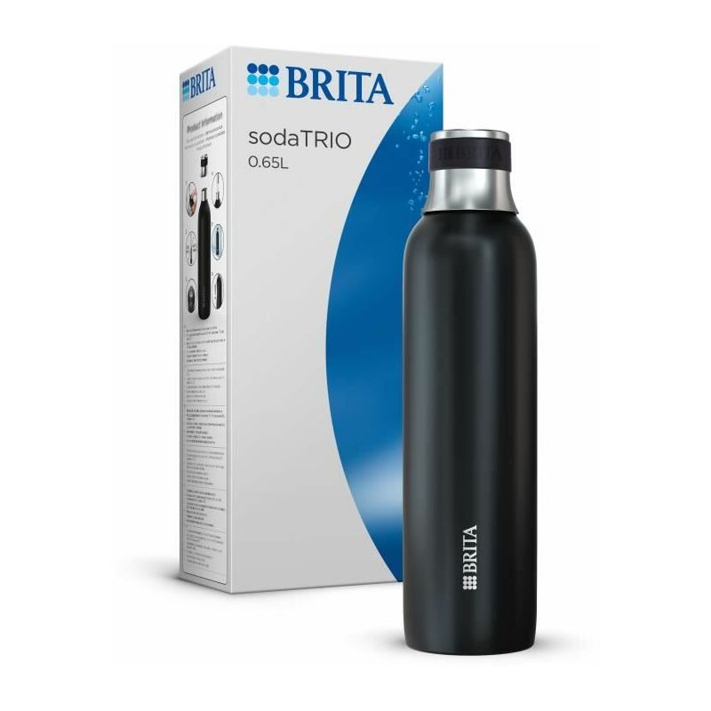 Botella BRITA para refrescoTRIO - acero inoxidable - 0,65 L - negro