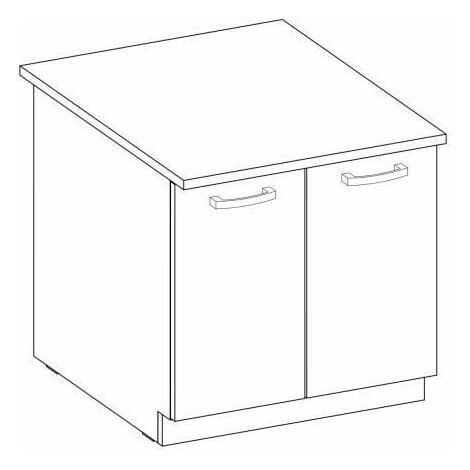 Mueble para debajo del fregadero de cocina reversible blanco de 3 puertas  Cm 120x50xH 85