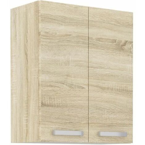 Mueble Zapatero Bilbao Alto 2 Puertas Color Madera, Mueble Auxiliar, 60 cm  x 35 cm x 170 cm