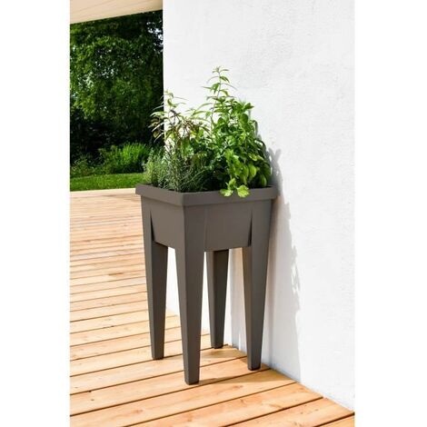 VOUNOT Huerto Urbano Terraza Mesa de Cultivo, Jardinera Elevada con  Cubierta de PVC, 80.5x130x43cm, Negro